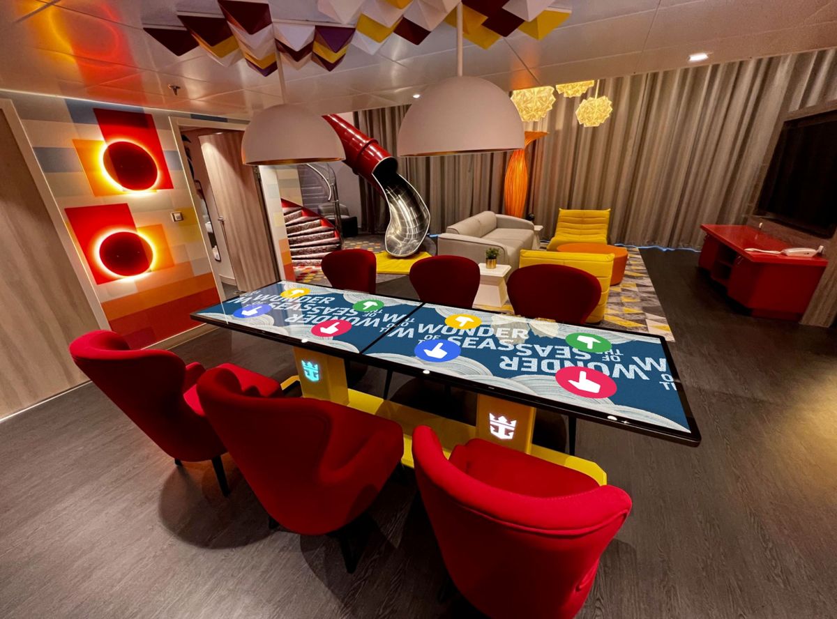 Smart tables in a cruise ship lounge